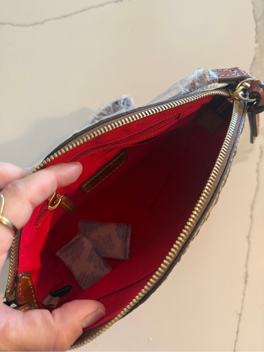 Dooney & Bourke Brown Cognac Ruby Crossbody Bag - Picture 4 of 7